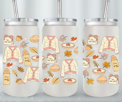 Girly Autumn - glass can