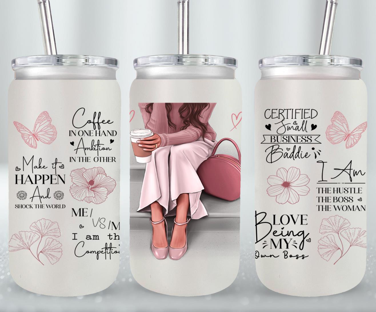 Girl Boss - glass can