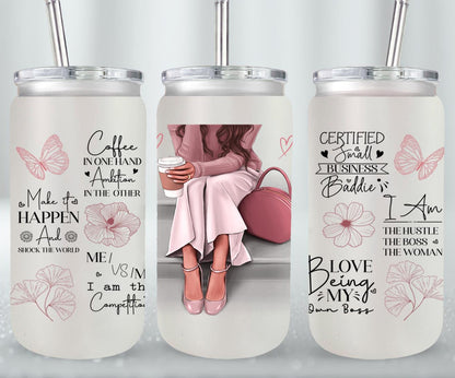 Girl Boss - glass can