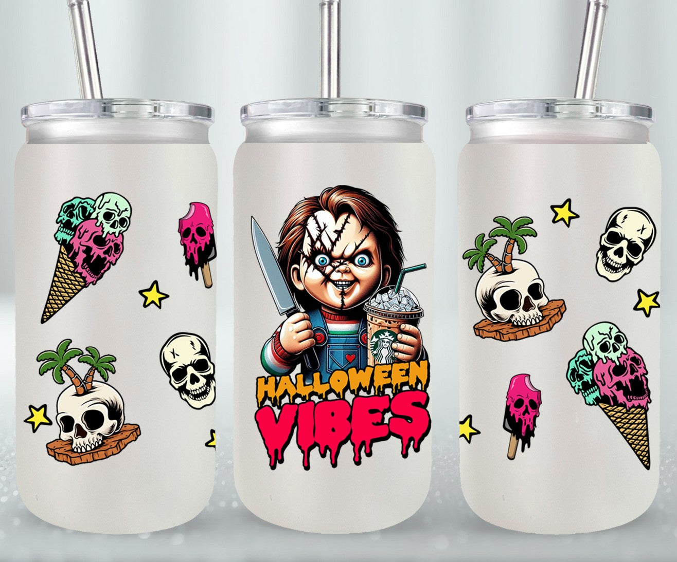 Halloween Vibes - glass can