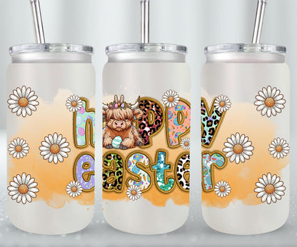 Highland Cow Easter-10395 - glass can