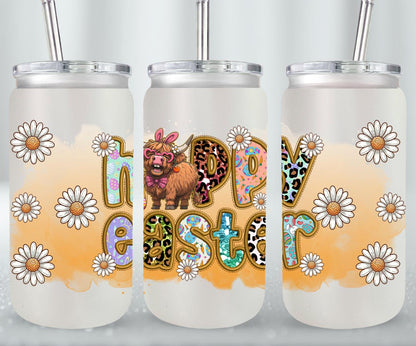 Highland Cow Easter-10397 - glass can