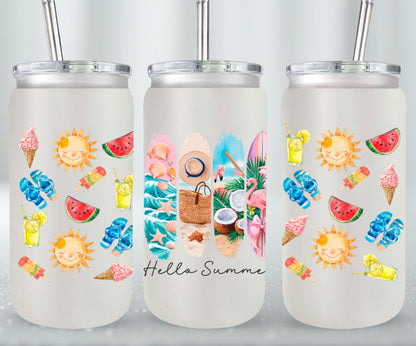 Hello  summer-10663 - glass can