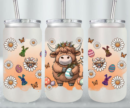 Highland Cow Easter-10387 - glass can
