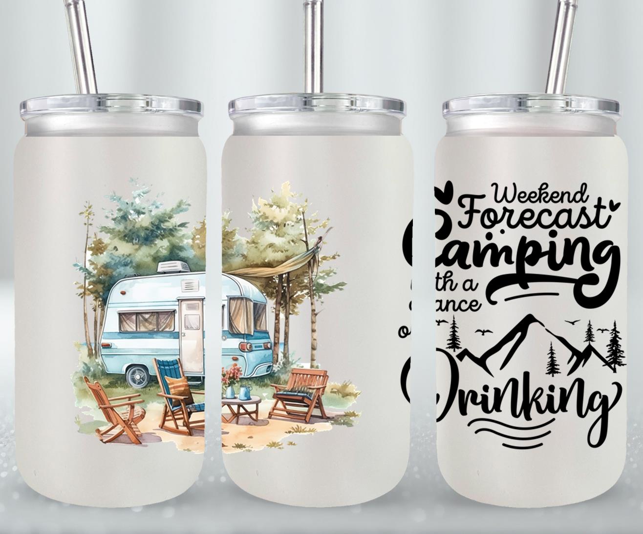 Adventure Camping - glass can