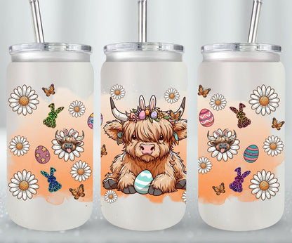 Highland Cow Easter-10378 - glass can