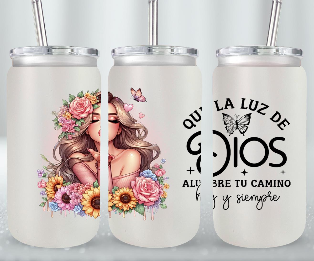 Que La Luz de dios Alumbre tu Camino-10185 - glass can