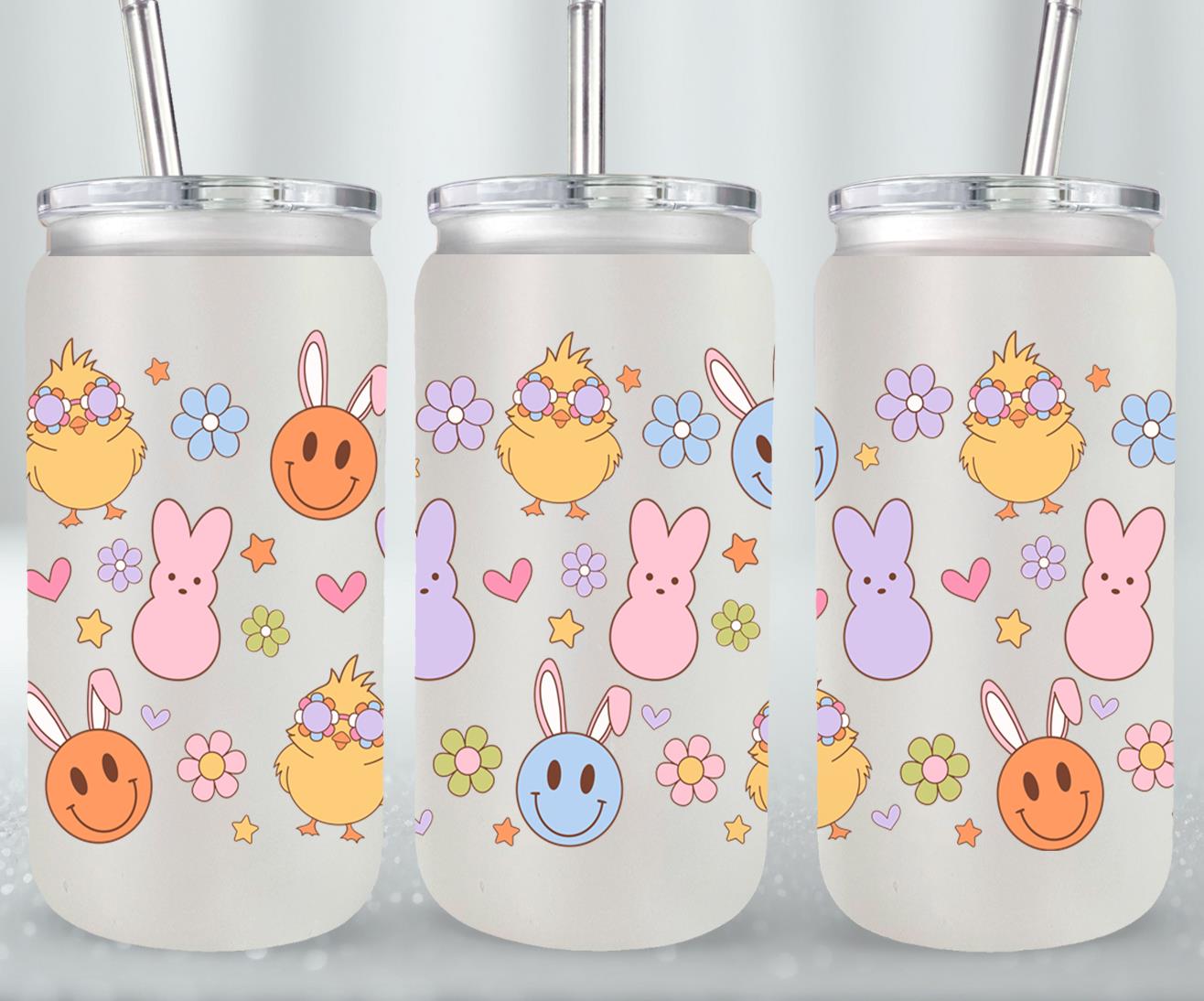 Smiley Easter-10462 - glass can