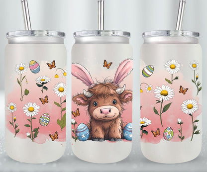 Highland Cow Easter-10368 - glass can