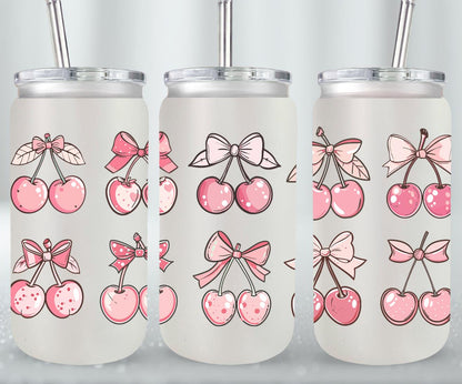 Pink Bow-9994 - glass can