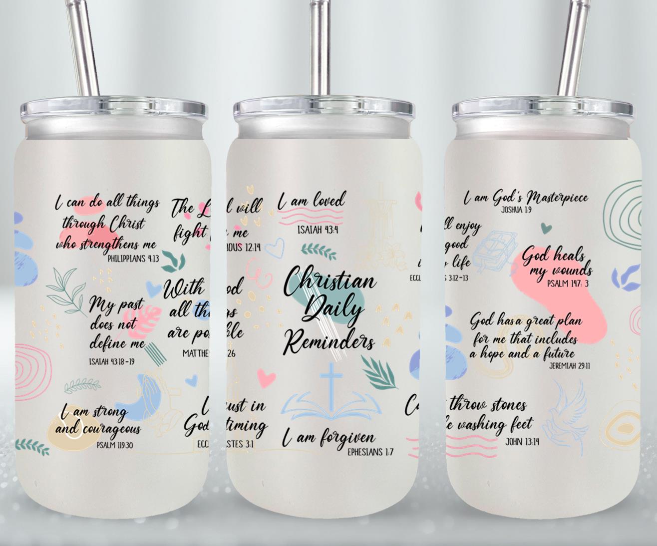 Christian Daily Reminders-10192 - glass can