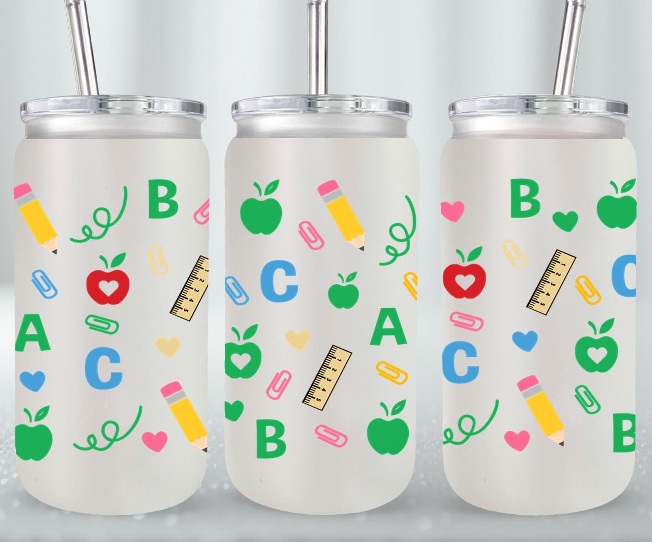 Back to School - glass can
