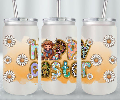 Highland Cow Easter-10396 - glass can
