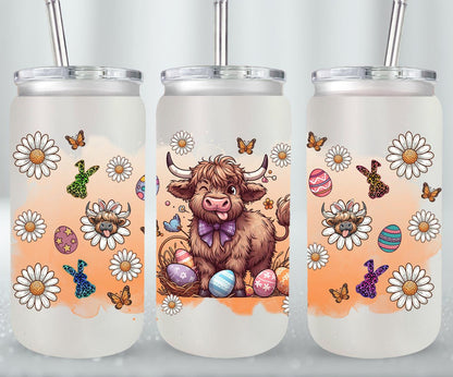 Highland Cow Easter-10379 - glass can