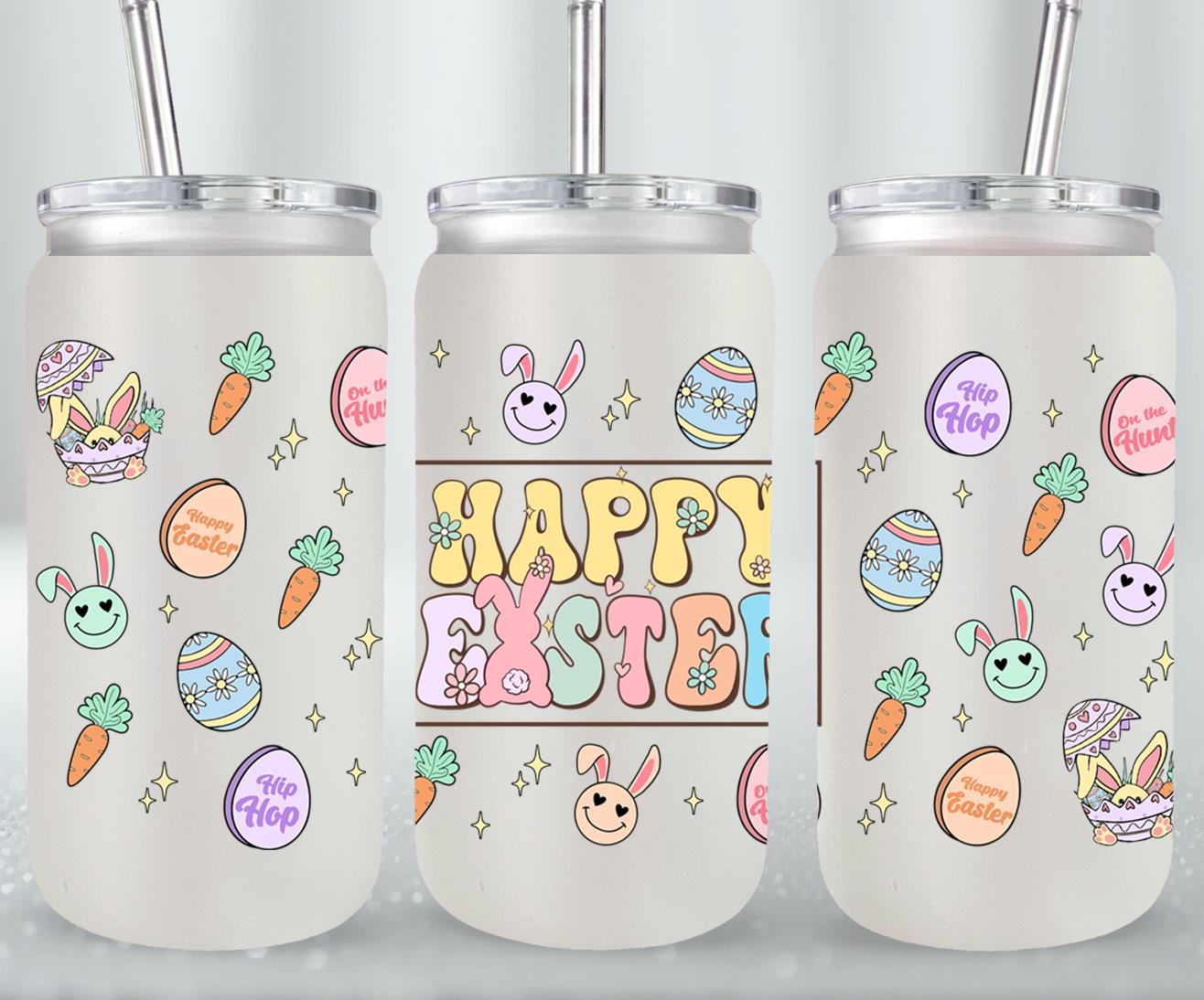 Happy Easter-10360 - glass can