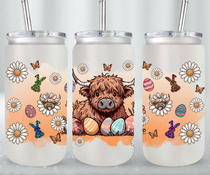 Highland Cow Easter-10375 - glass can