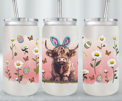 Highland Cow Easter-10367 - glass can
