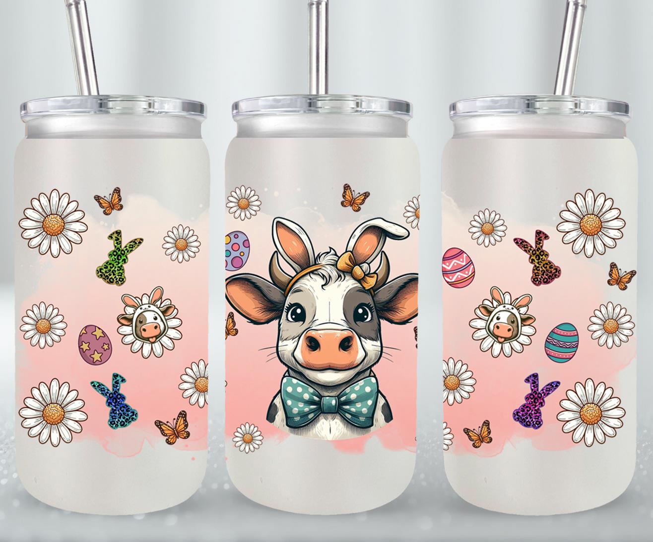 Cow Easter Day-10300 - glass can