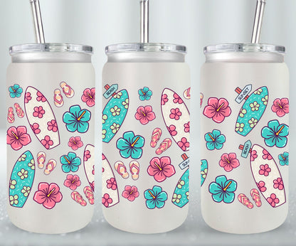 Surfboards Flip Flops Hibiscos-10691 - glass can