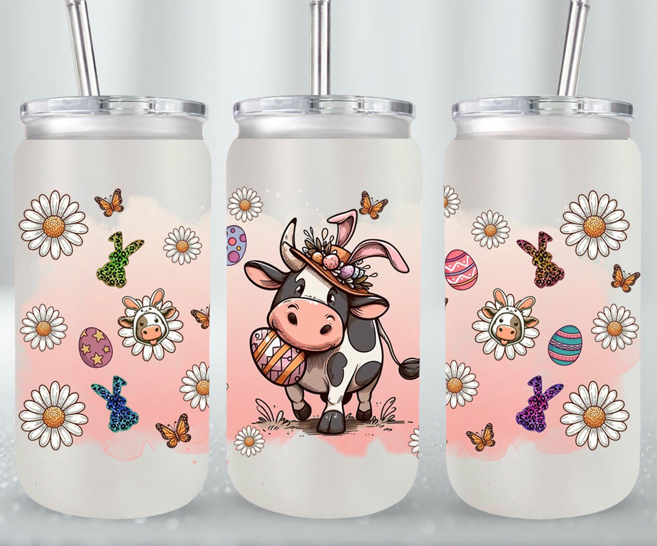 Cow Easter Day-10291 - glass can