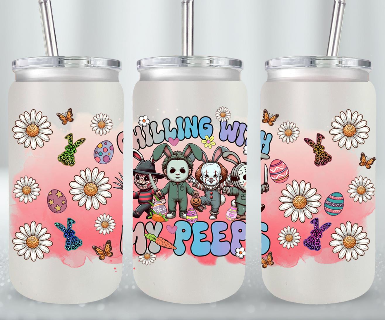 Easter Horror Killer-10336 - glass can