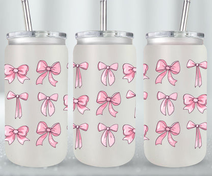 Pink Bow-9993 - glass can