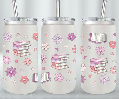 Books and Flowers 1-9971 - glass can