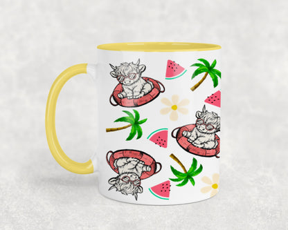 Summer Highland Cow-10670 - mugs