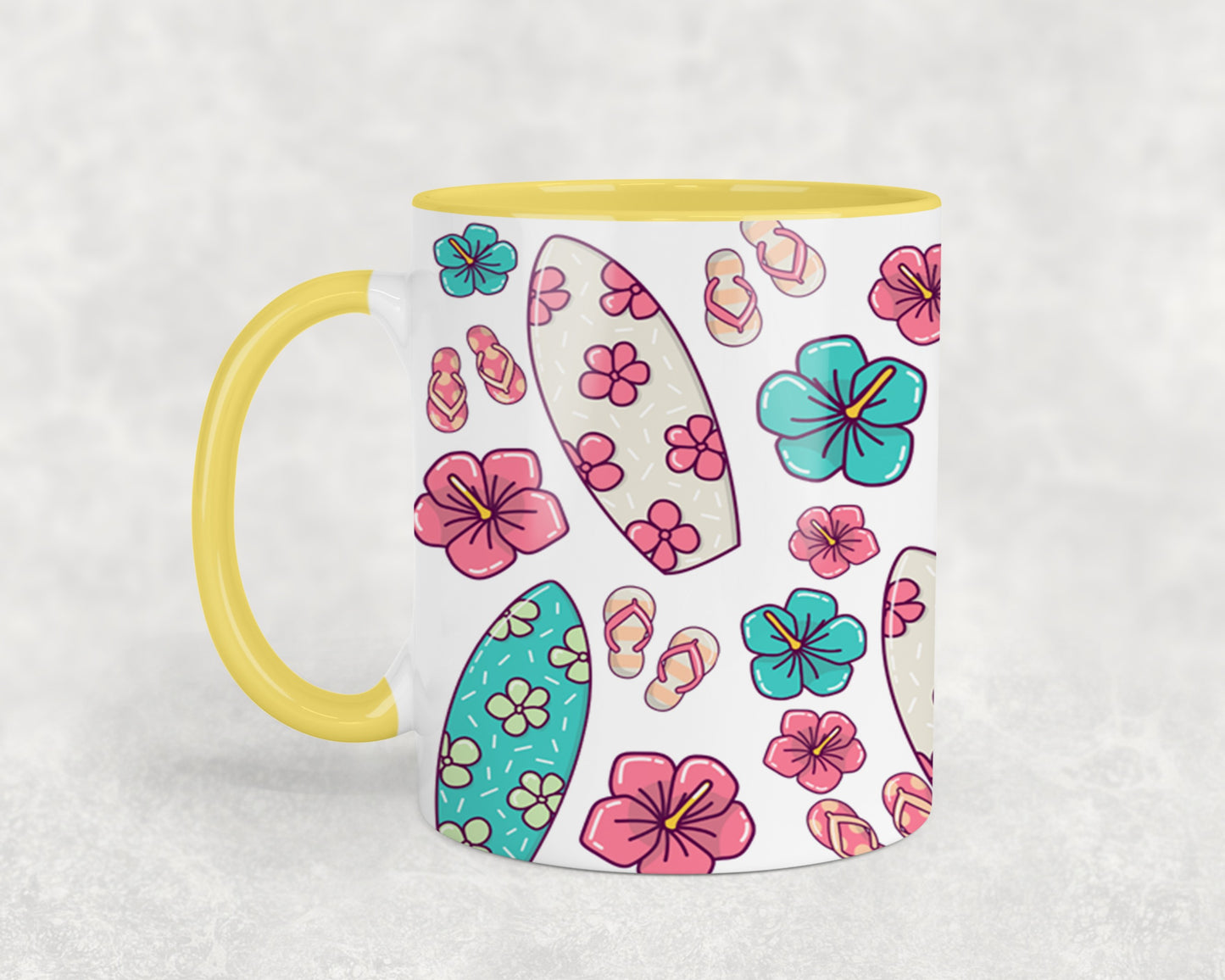 Surfboards Flip Flops Hibiscos-10691 - mugs