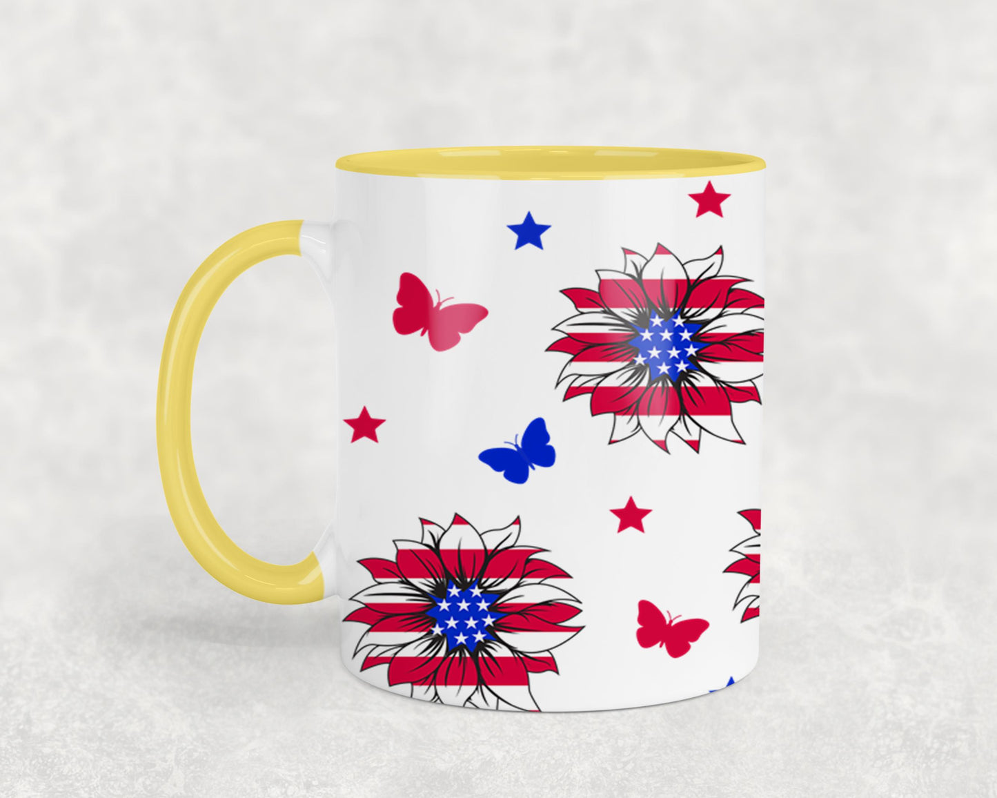 Sunflower USA Flag-9920 - mugs