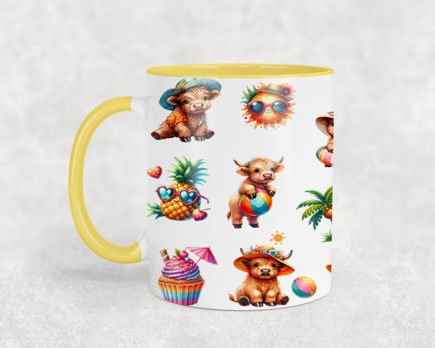 Highland Cow Beach Summer-10642 - mugs